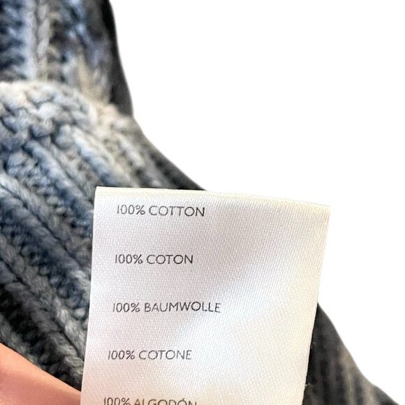 Anthropologie Pilcro Joni Tie-Dye Chunky Cable Knit Sweater Navy Blue White XS - Picture 8 of 9